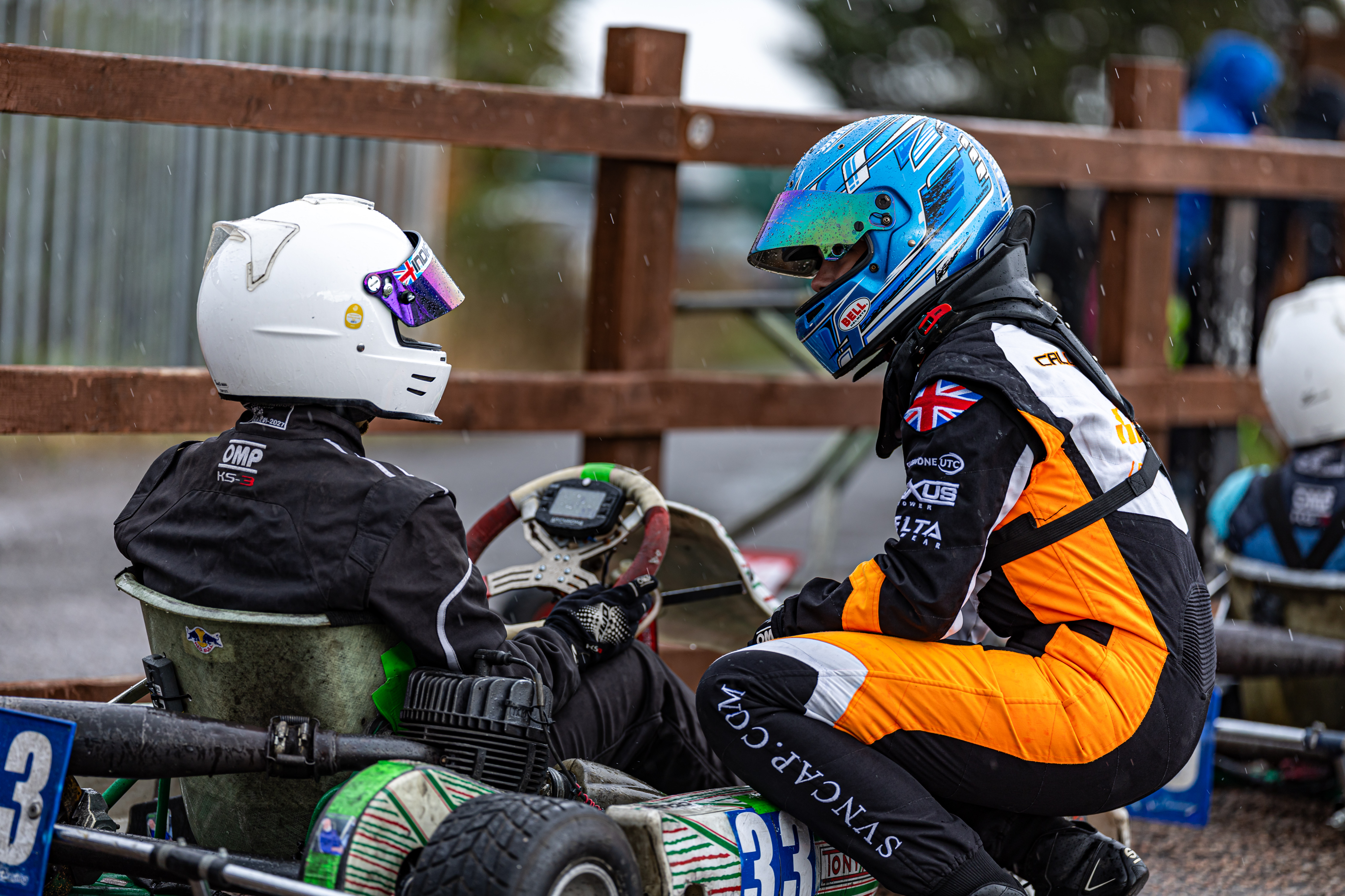 Karting pack racing on circuit
